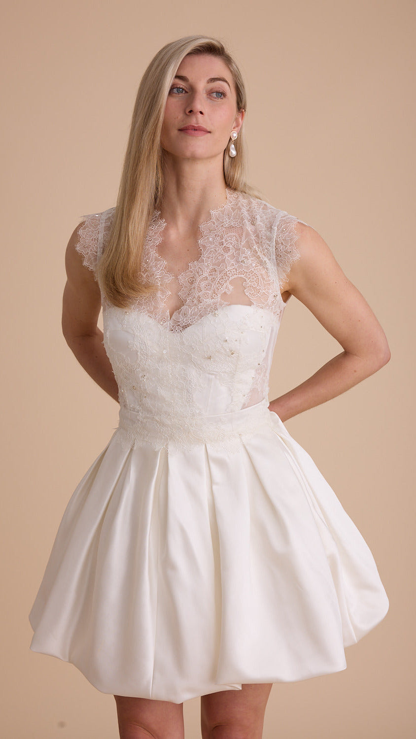 Lace Cap Sleeve Cover-Up Top