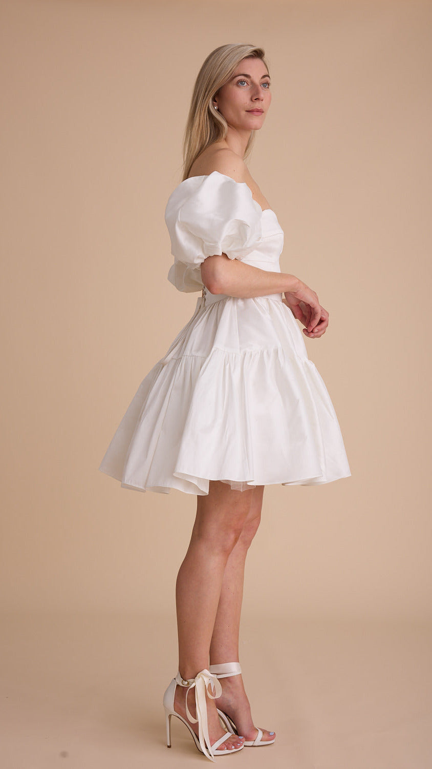 Taffeta Strapless Mini Dress