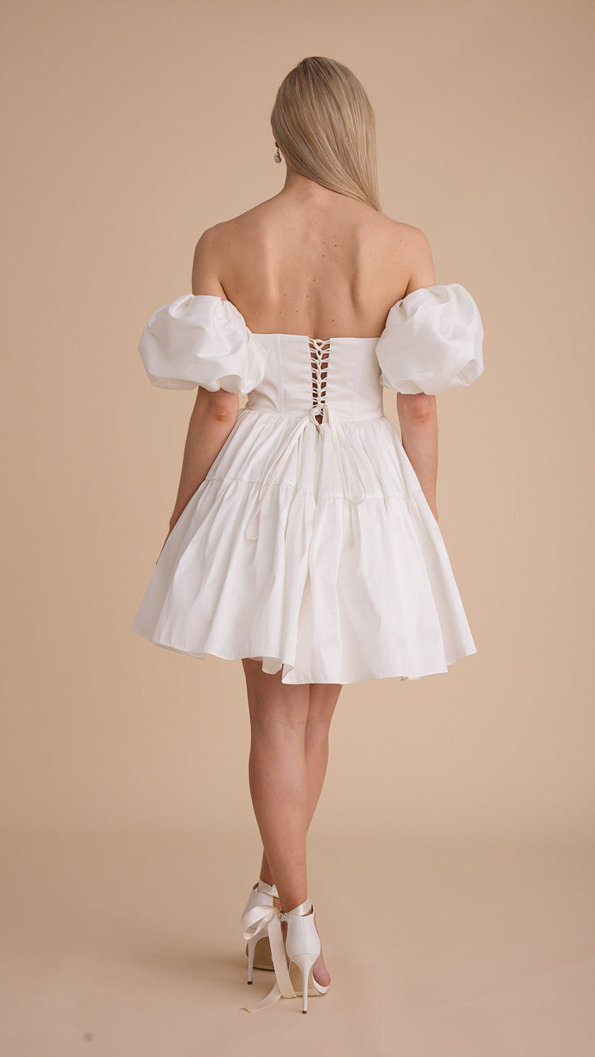 Taffeta Strapless Mini Dress