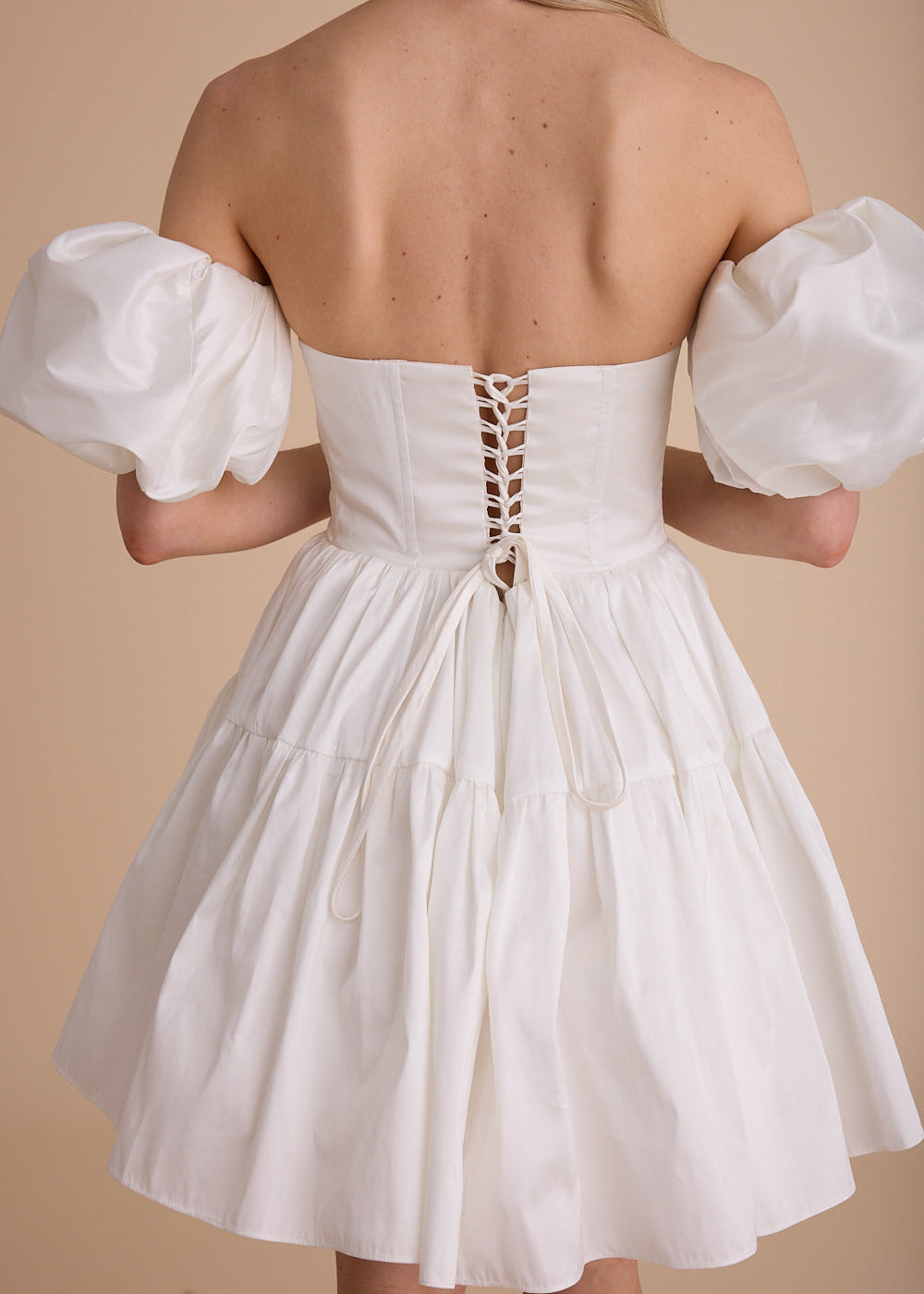 Taffeta Strapless Mini Dress
