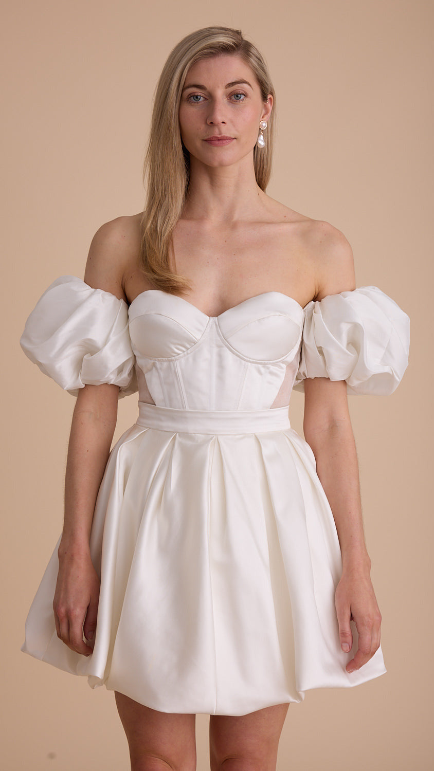 Satin Removable Puff Sleeves