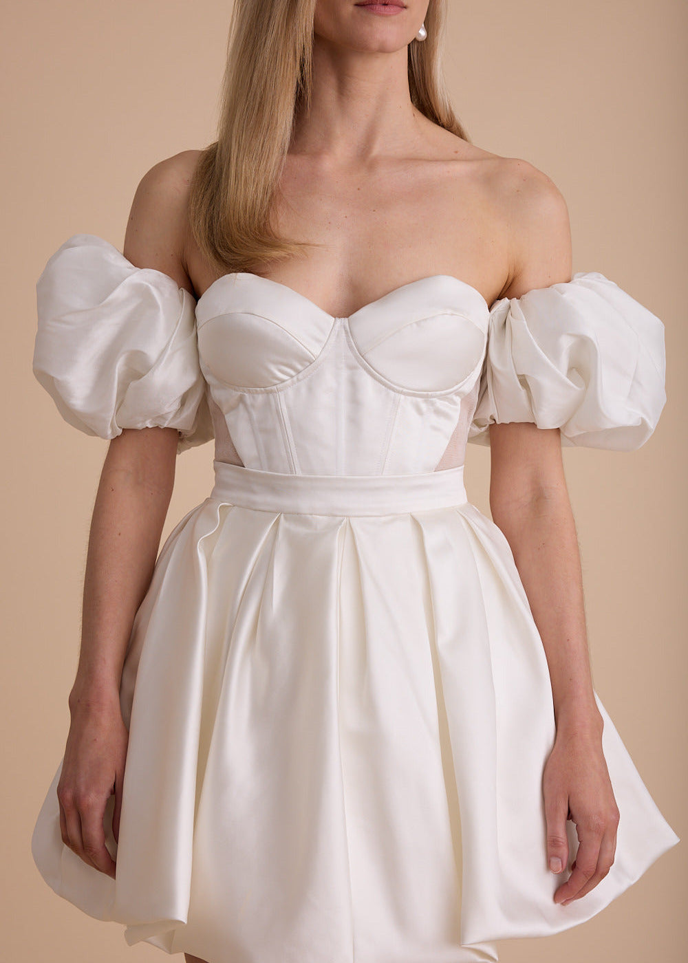 Satin Removable Puff Sleeves