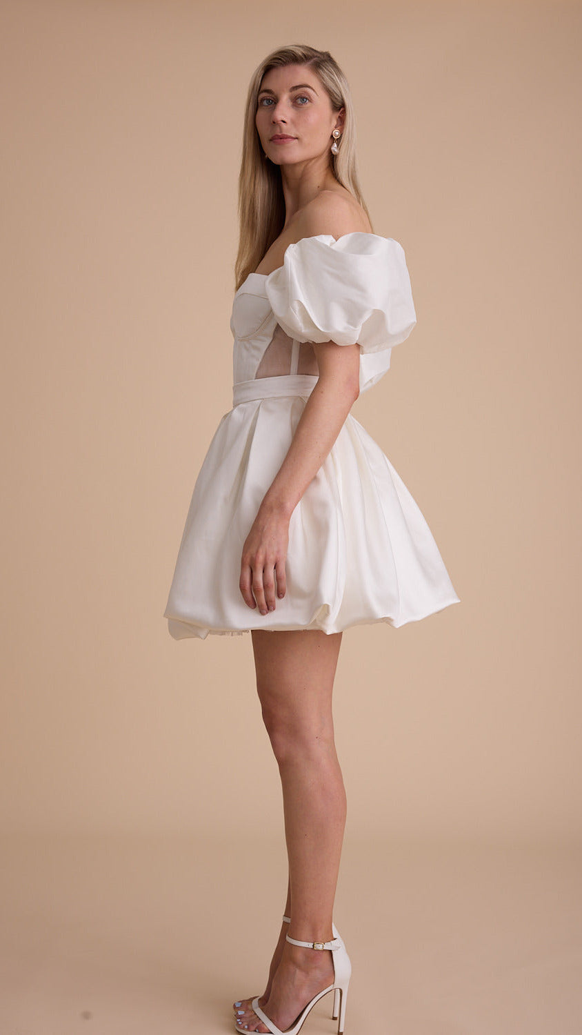 Satin Removable Puff Sleeves