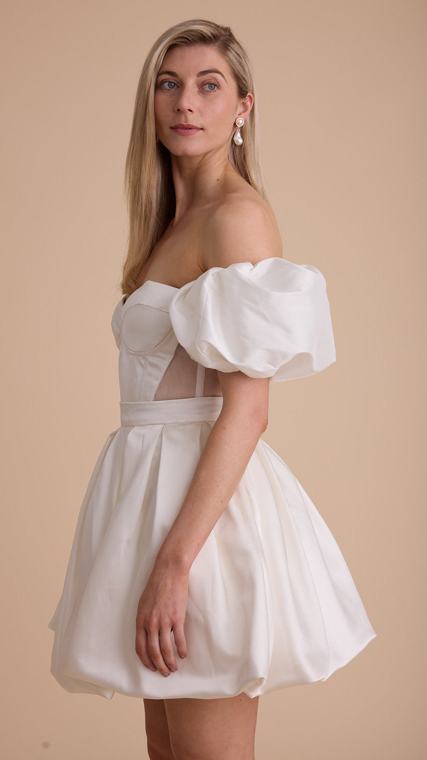 Satin Removable Puff Sleeves