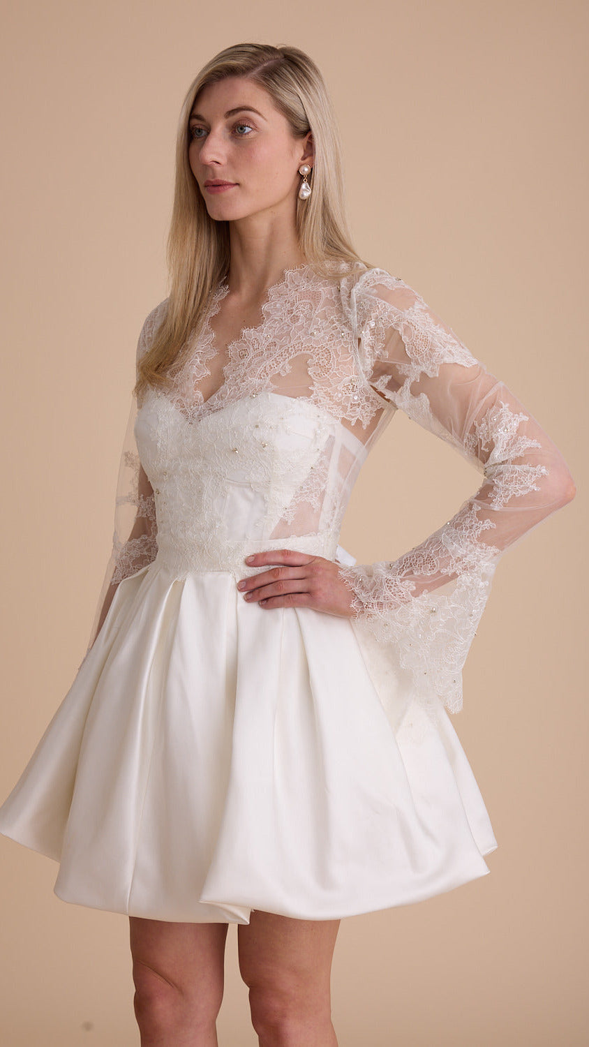 Lace Long Sleeve Cover-Up Top