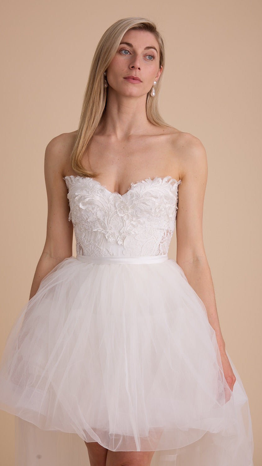 Tulle High-Low Skirt