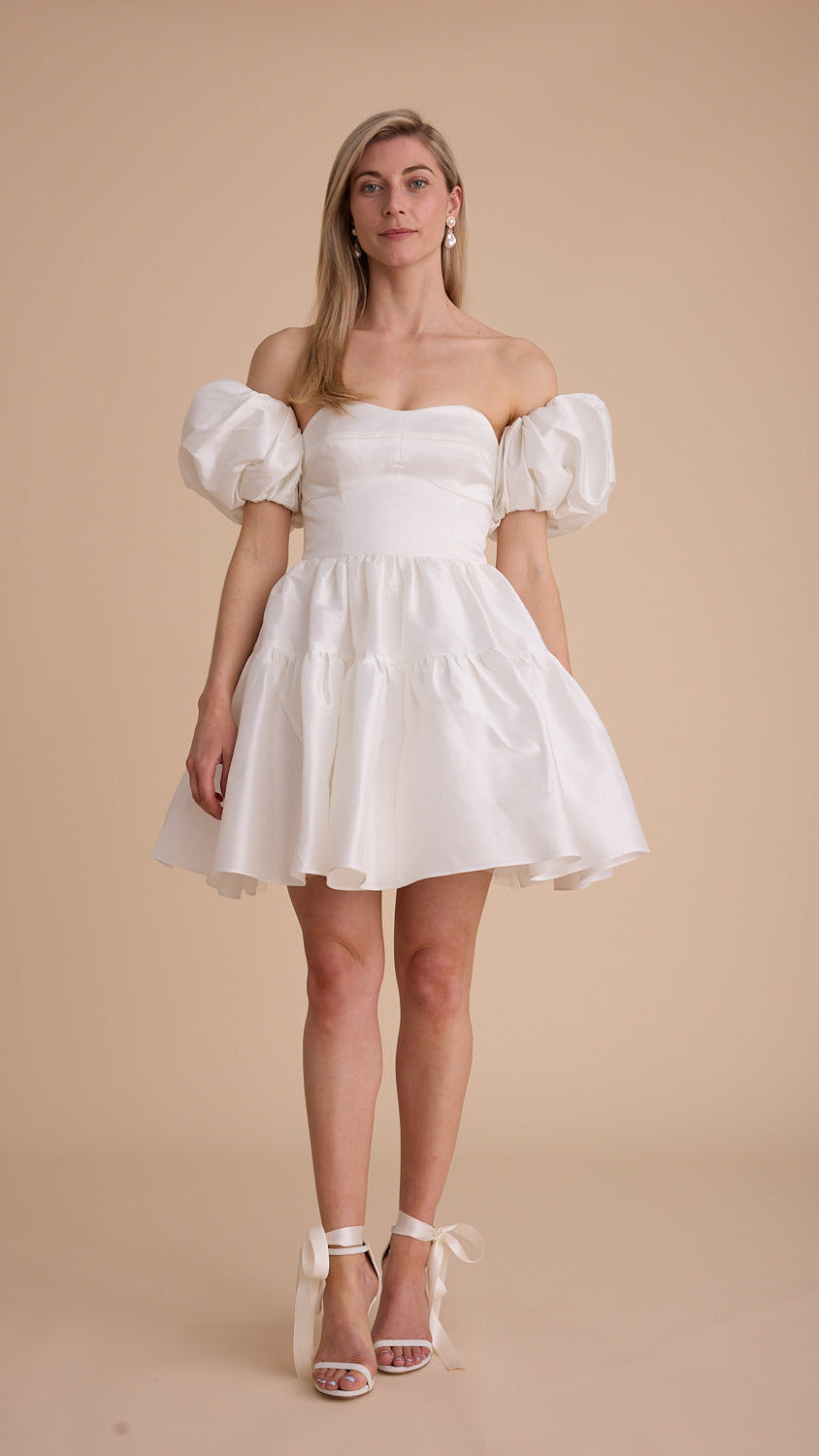 Taffeta Strapless Mini Dress