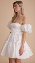 Taffeta Strapless Mini Dress