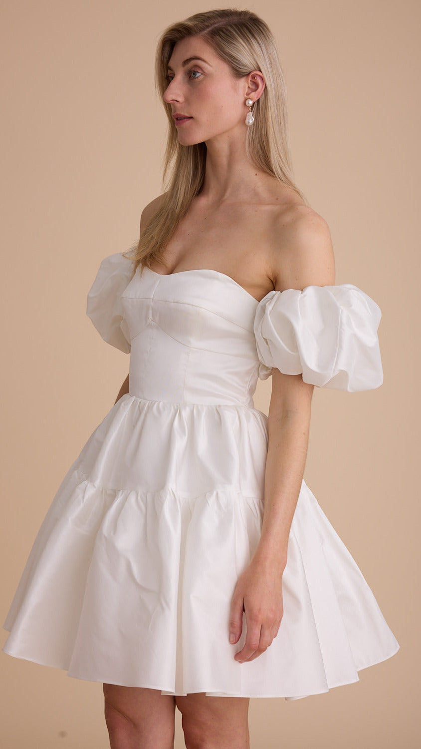 Taffeta Strapless Mini Dress