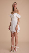 Crepe Drape Mini Dress