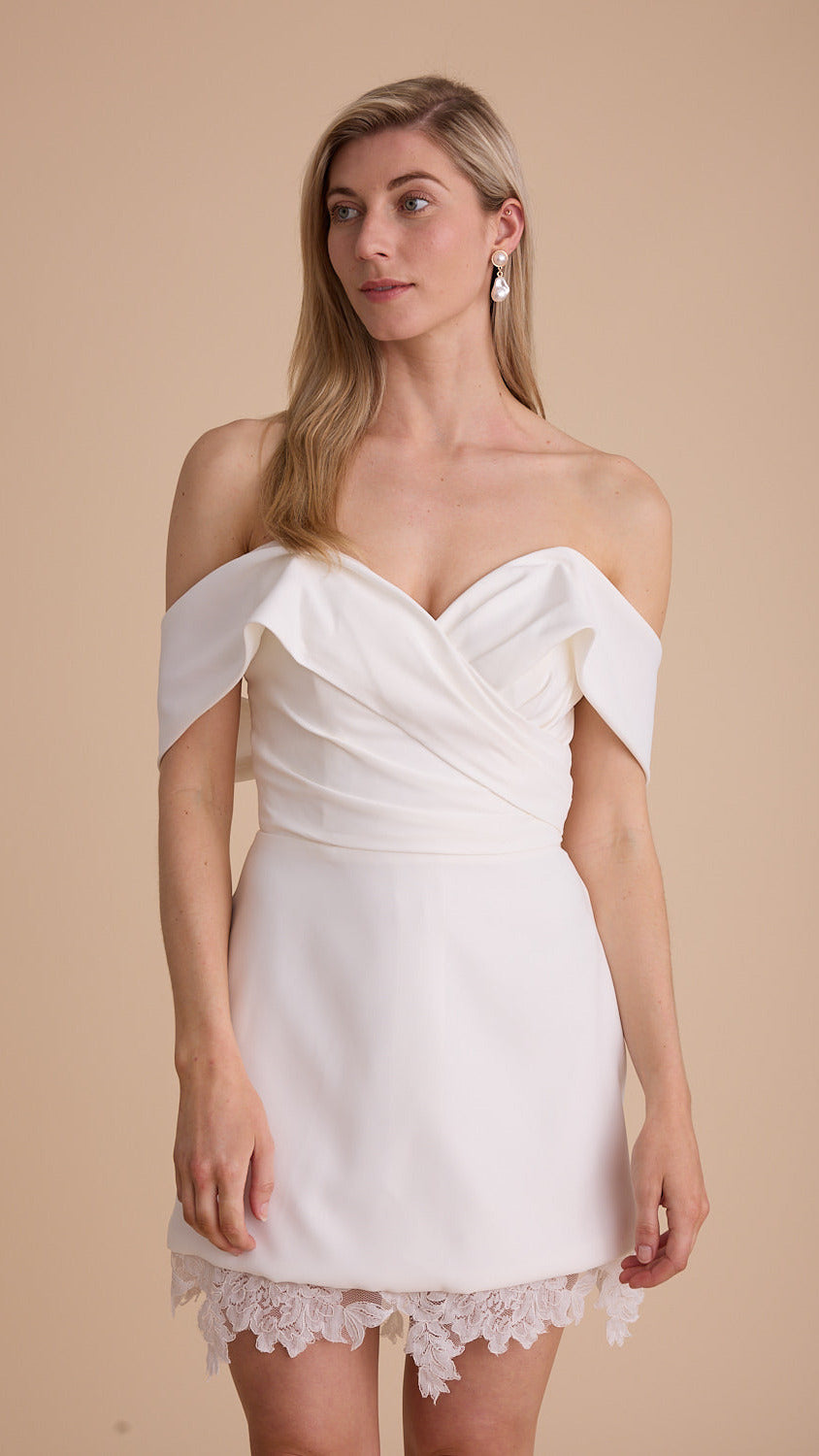 Crepe Drape Mini Dress