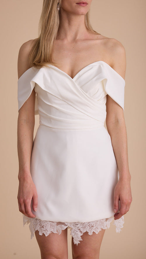 Crepe Drape Mini Dress
