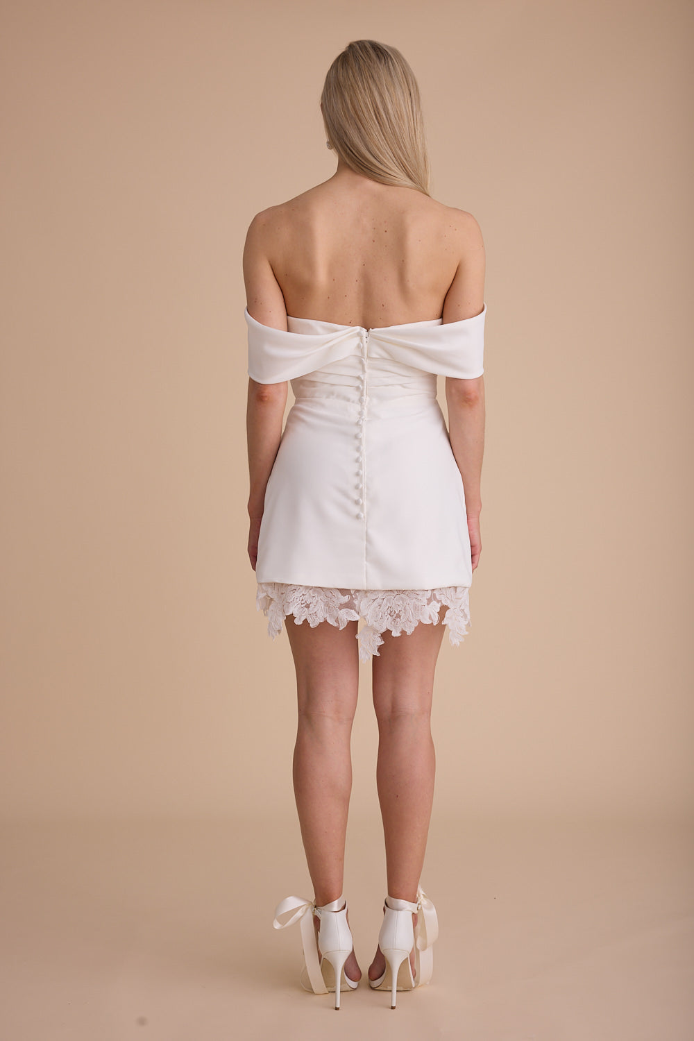 Crepe Drape Mini Dress